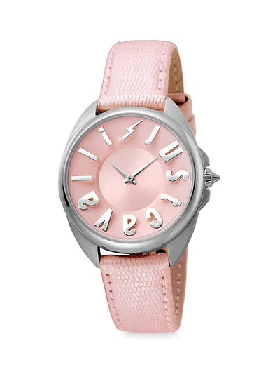 Shop Just Cavalli Logo Stainless Steel & Leather-strap Watch