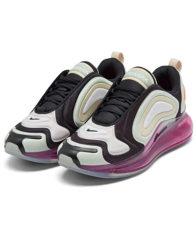 Shop Nike Women's Air Max 720 Running Sneakers From Finish Line In Black/black