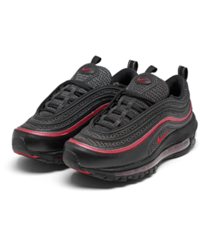 Shop Nike Women's Air Max 97 Casual Sneakers From Finish Line In Black/unvred