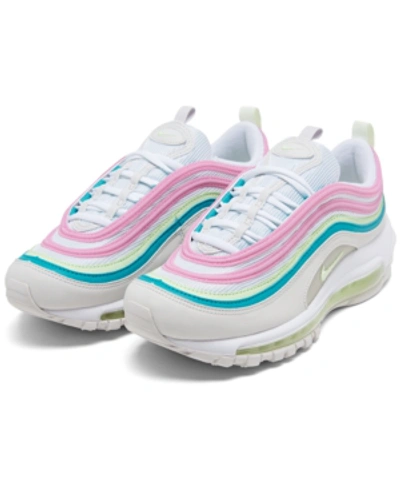 Shop Nike Women's Air Max 97 Casual Sneakers From Finish Line In White/brlyvt