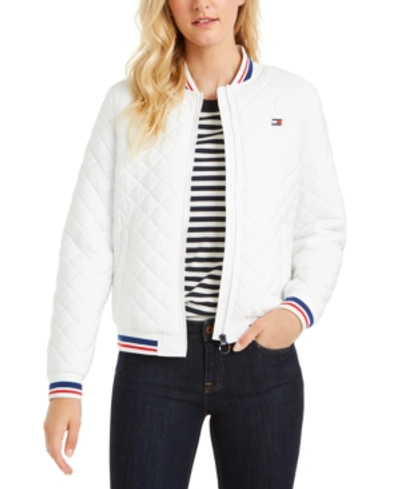 Tommy Hilfiger Sport Quilted Bomber Jacket In White | ModeSens