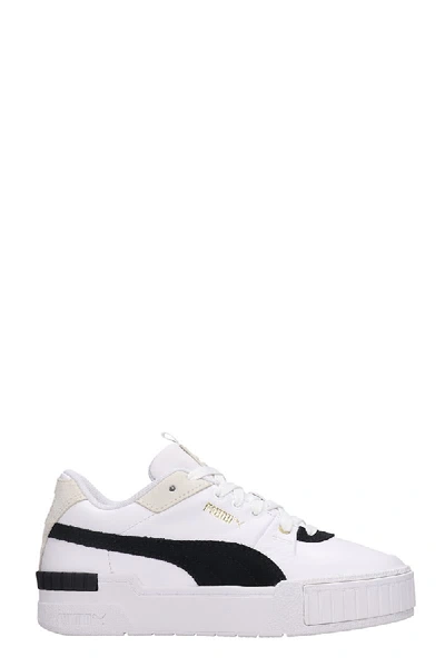 Shop Puma Cali Sport Heri Sneakers In White Leather