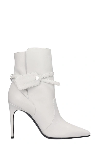 Off-white Zip Tie Pointed Toe Bootie In White