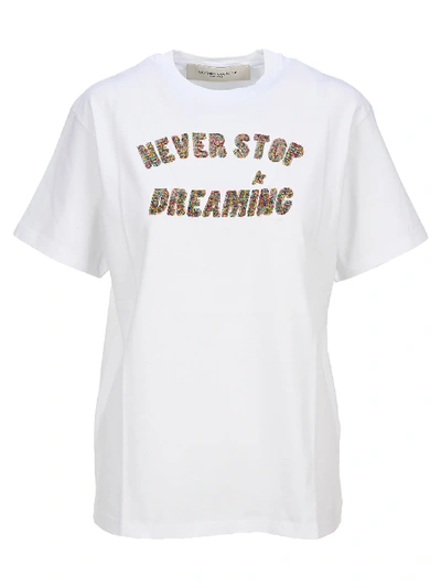 Shop Golden Goose Never Stop Dreaming T-shirt In White
