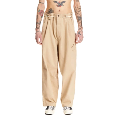 Shop Y-3 Beige Ww Wide Pants In Brown