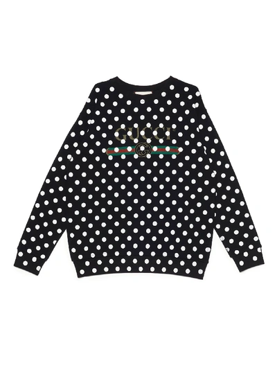 Shop Gucci Fake Sweatshirt In Bianco Nero