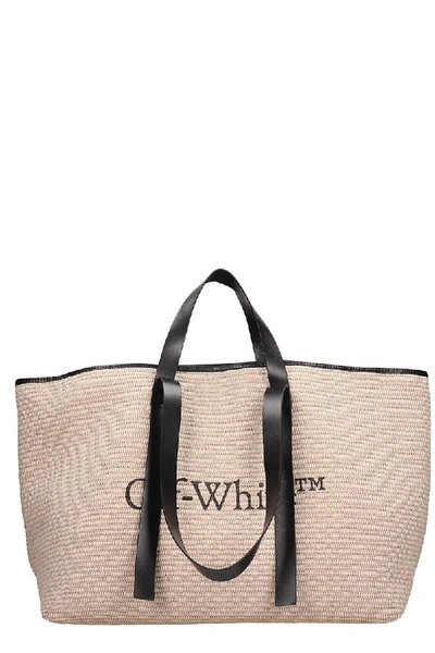 Shop Off-white Commercial Tote Tote In Beige Fabric