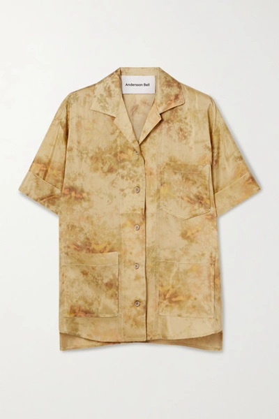 Shop Andersson Bell Sunny Tie-dyed Crepe De Chine Shirt In Yellow