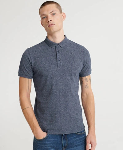 Shop Superdry City Short Sleeved Polo Shirt In Blue