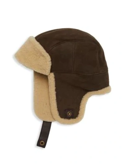 Shop Ugg Sheepskin Trapper Hat In Slate Curl