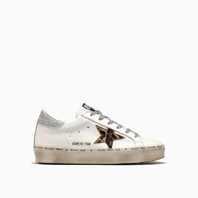 Shop Golden Goose Deluxe Brand Hi Star Sneakers G36ws945m7 In White Leopard