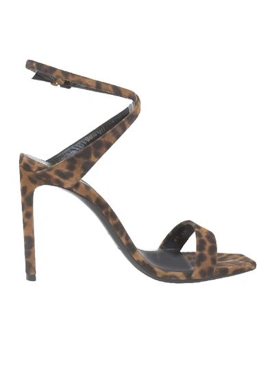 Shop Saint Laurent Leopard Bea 90 Sandals