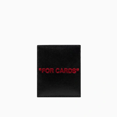 Shop Off-white Quote Credit Card Holder Omnd005s20853037 In 1020