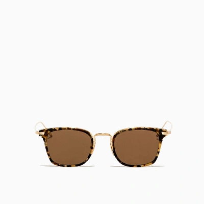 Shop Thom Browne Gold Tortoise Sunglasses