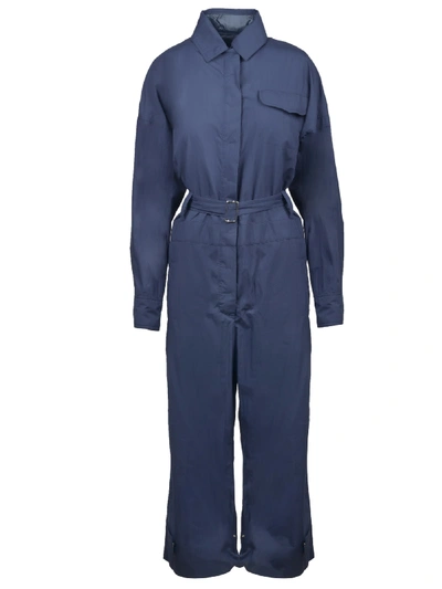 Shop Moncler Genius Long Jumpsuit In Blue