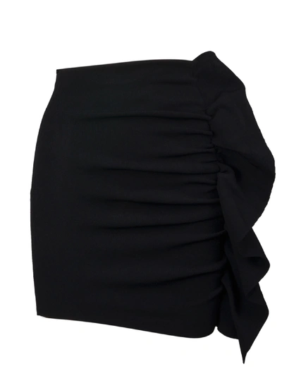 Shop Laneus Miniskirt With Ruches In Black