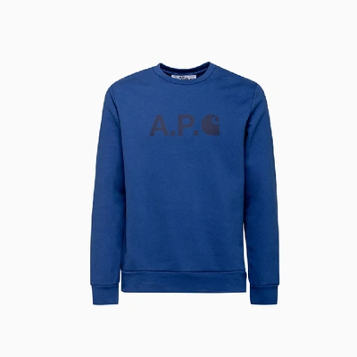 Shop Apc A.p.c. Carhartt Wip Sweatshirt Coego-h27596 In Bleu