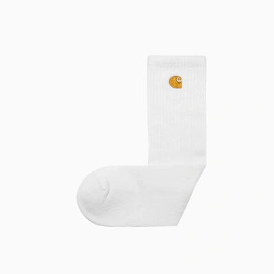 Shop Carhartt Carharrt Chase Socks 1026527.06 In White/gold