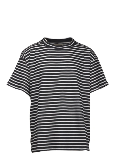 Shop Laneus Striped Oversize T-shirt In Black