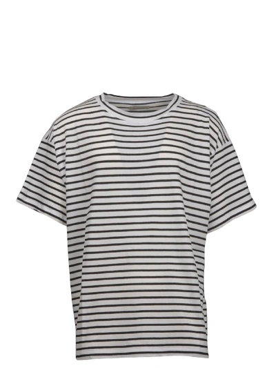 Shop Laneus Striped Oversize T-shirt In White