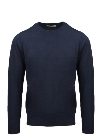 Shop Laneus Silk Crew Neck Sweater In Blue