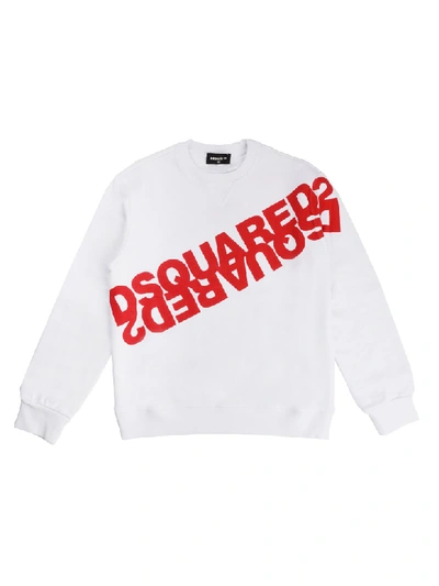 Shop Dsquared2 Crew Neck Sweatshirt With White Writing