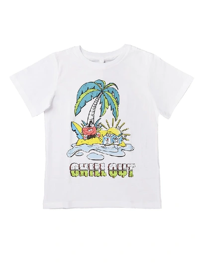 Shop Stella Mccartney T-shirt Chill Out Island White