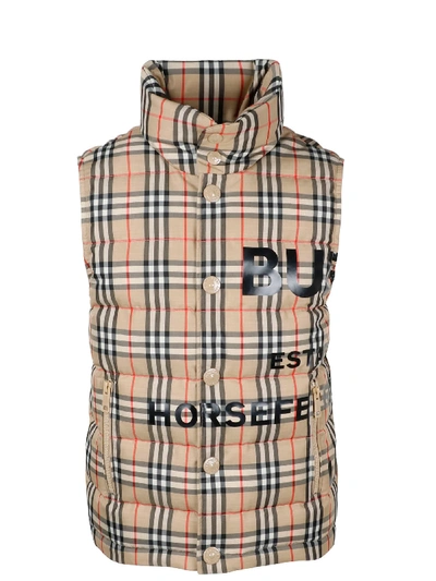 Shop Burberry Midland Gilet In Brown