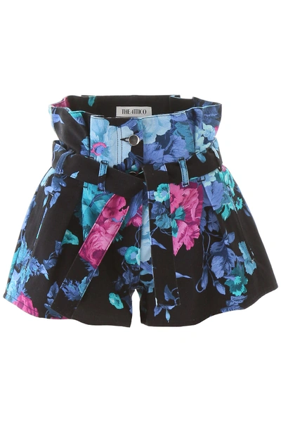 Shop Attico A-line Shorts In Blu Malva (black)