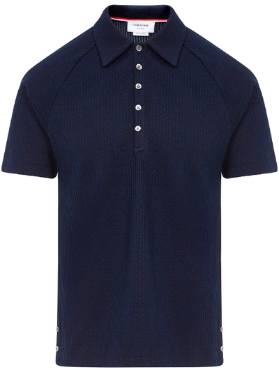 Shop Thom Browne Polo Shirt In Blue