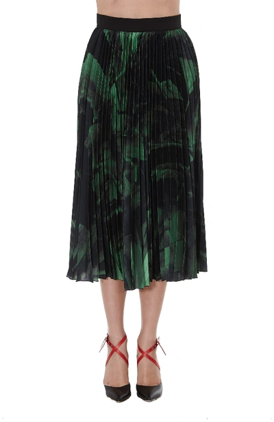 Shop Off-white Green Brushstroke Print Skirt