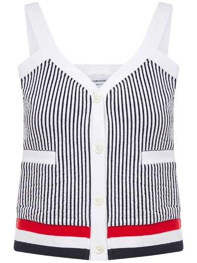 Shop Thom Browne Top In White