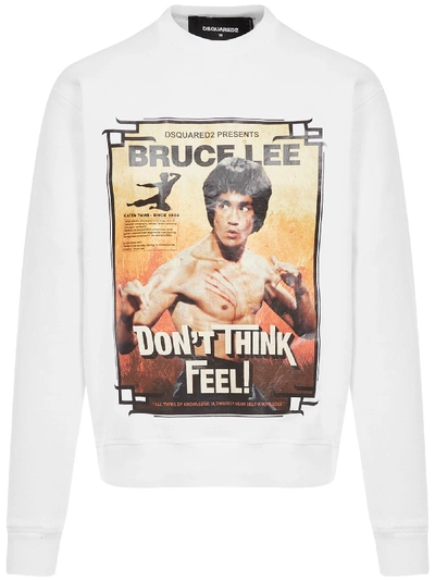 Shop Dsquared2 Bruce Lee Sweatshirt In White