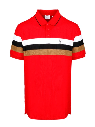 Shop Burberry Treydon Poloshirt In Red