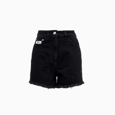 Shop Gcds Denim Shorts Ss20w030081 In Black
