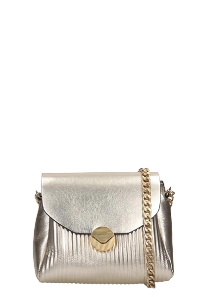 Shop Visone Tati Shoulder Bag In Gold Leather