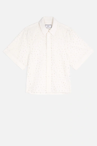 Shop Ami Alexandre Mattiussi Petal Short-sleeve Shirt In White