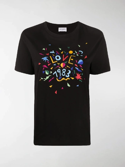 Shop Saint Laurent Love 1983 T-shirt In Black