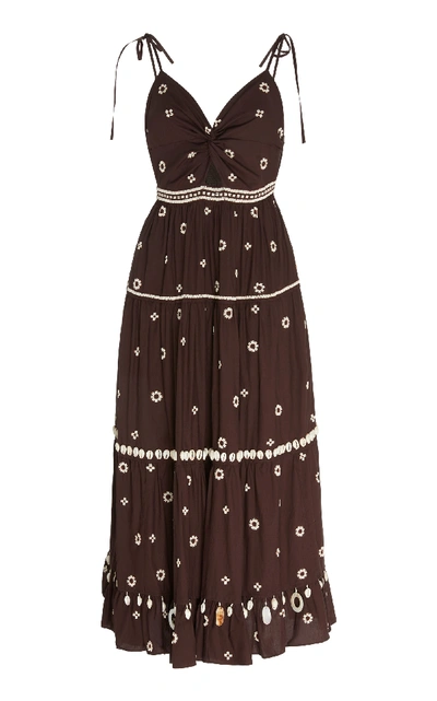 Shop Ulla Johnson Kali Cotton Dress In Brown