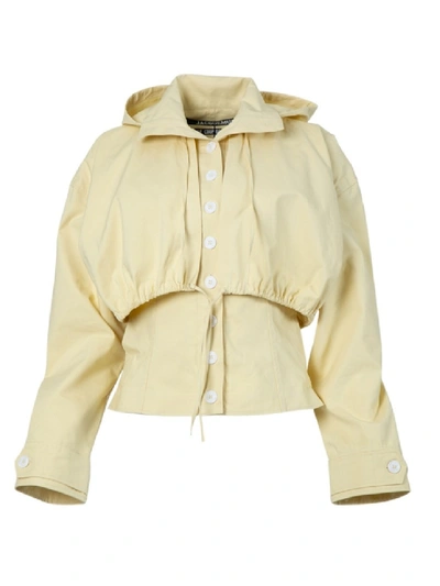 Shop Jacquemus La Veste Mimosa Hooded Jacket In Yellow