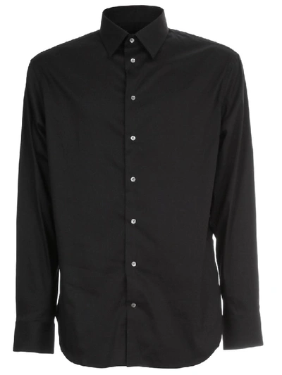 Shop Emporio Armani Cotton-blend Shirt In Black