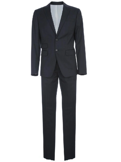 Shop Dsquared2 Checkered Wool Suit In Blue