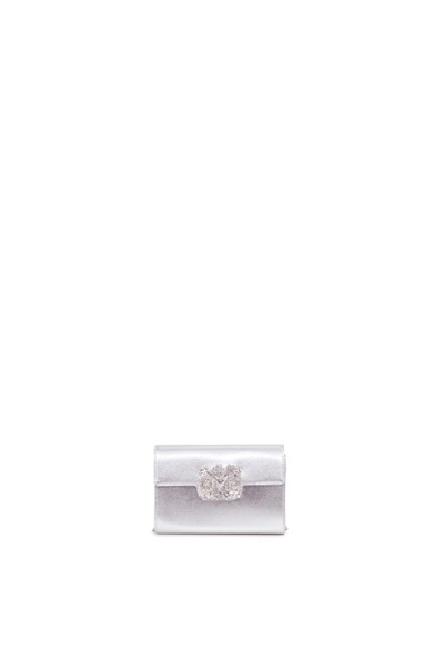 Roger Vivier Bouquet Strass Envelope Clutch In Silver | ModeSens