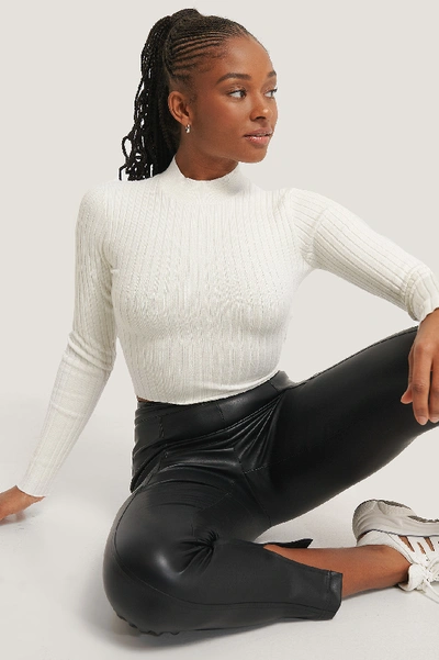 Shop Romy X Na-kd Tied Back Knitted Top White