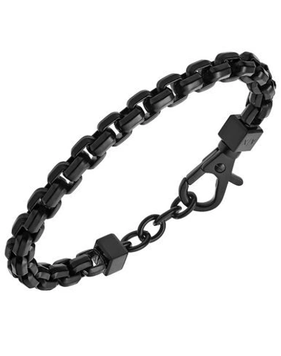 Shop Armani Exchange Man Bracelet Black Size - Stainless Steel