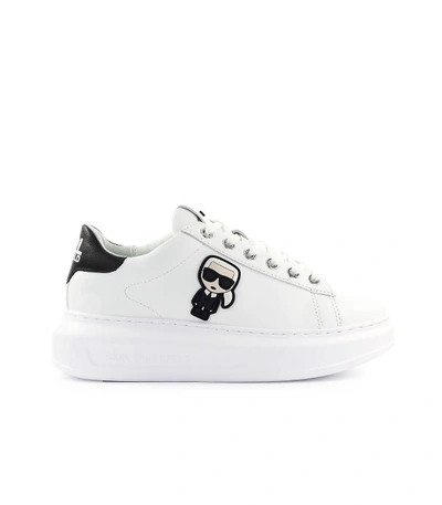 Shop Karl Lagerfeld Kapri K/ikonik White Black Sneaker In Bianco (white)