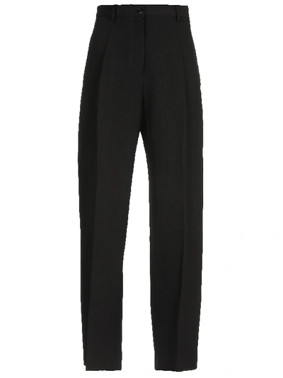 Shop Jil Sander Blend Silk Palazzo Trousers In Black