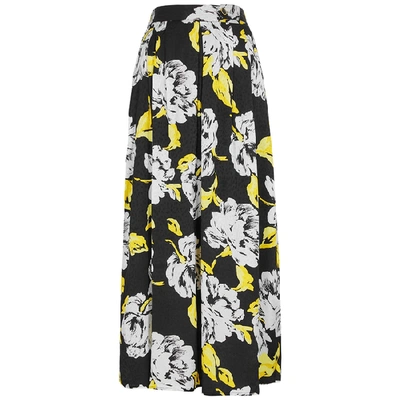 Shop Gestuz Sarina Floral-print Jacquard Midi Skirt In Multicoloured