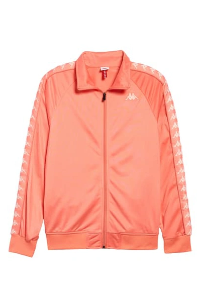 Shop Kappa 222 Banda Anniston Track Jacket In Pink Peach - White Antique