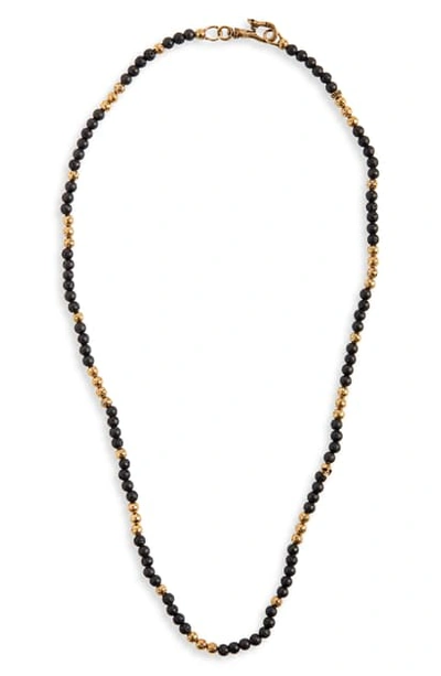 Shop John Varvatos Distressed Bead Necklace In Black